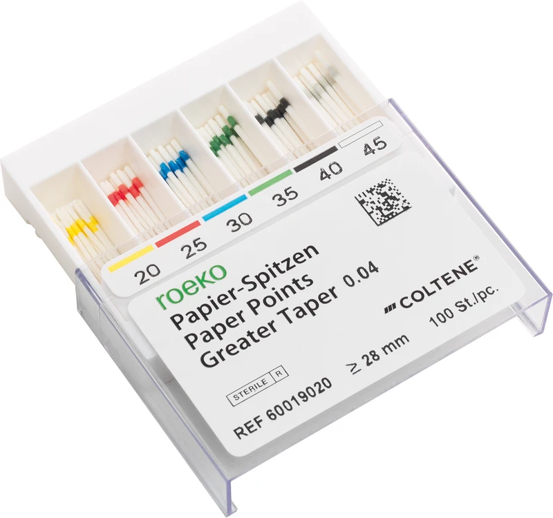 roeko Papier-Spitzen Greater Taper  Cellpackung  144 Stück Taper.04 ISO 015