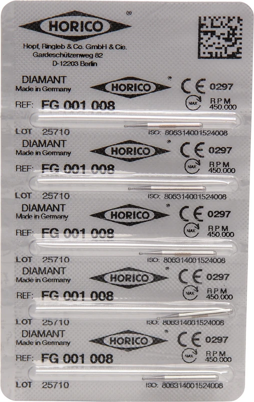 Diamantschleifer 001  Packung  5 Stück FG, Figur 001, ISO 008