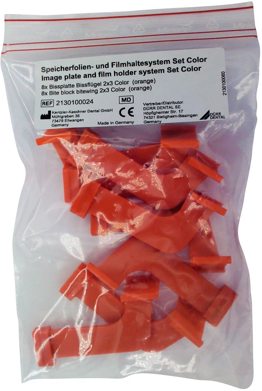 VistaRay Sensorhalter  Packung  8 Bissplatten Bissflügel 2 x 3, orange