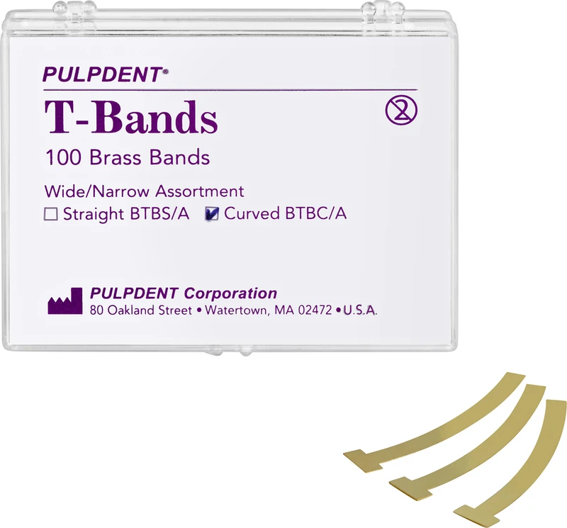 PCA T-Bands  Packung  100 Stück sortiert, gebogen, Messing