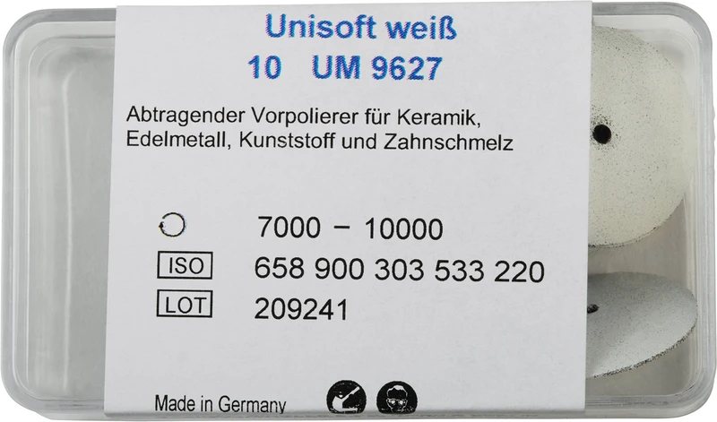 UNISOFT  Packung  10 Stück unmontiert, weiß, Scheibe