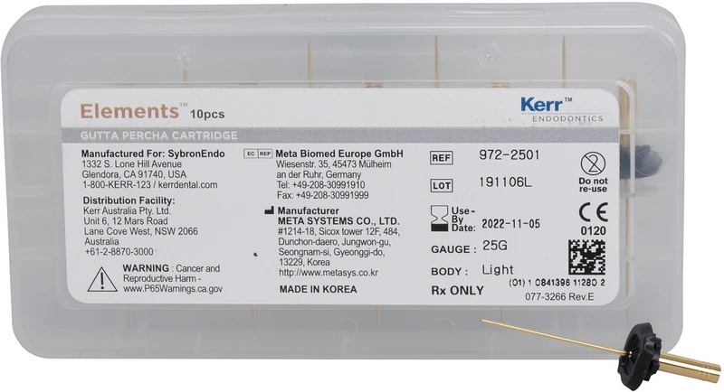 elements free Gutta Percha Cartridge  Packung  10 Stück 23GA, light body