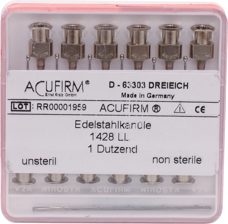 Spülkanülen  Packung  12 Stück gerade, Spitzenolive, länge 28 mm, Ø 0,67 mm