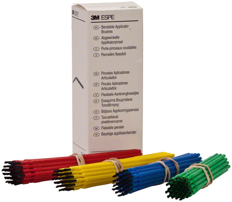Biegsame Applikatorpinsel  Packung  120 Stück (blau, grün, gelb, rot)