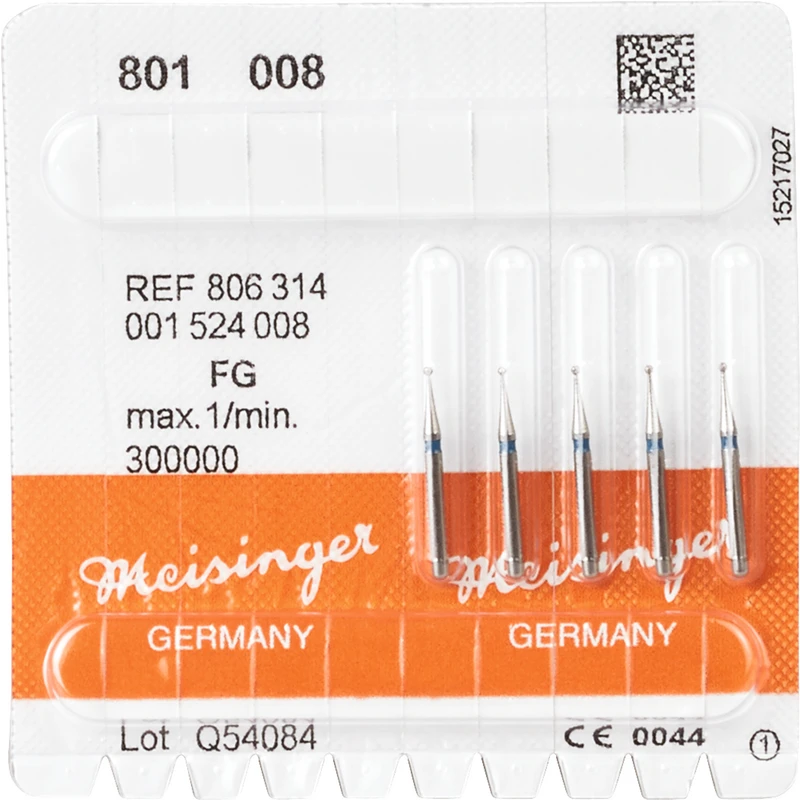 Diamanten 801  Packung  5 Stück blau mittel, FG, Figur 001 Rund, ISO 008