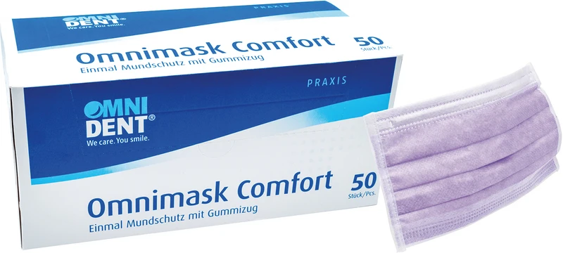 Omnimask Comfort  Packung  50 Stück lila mit Gummizug
