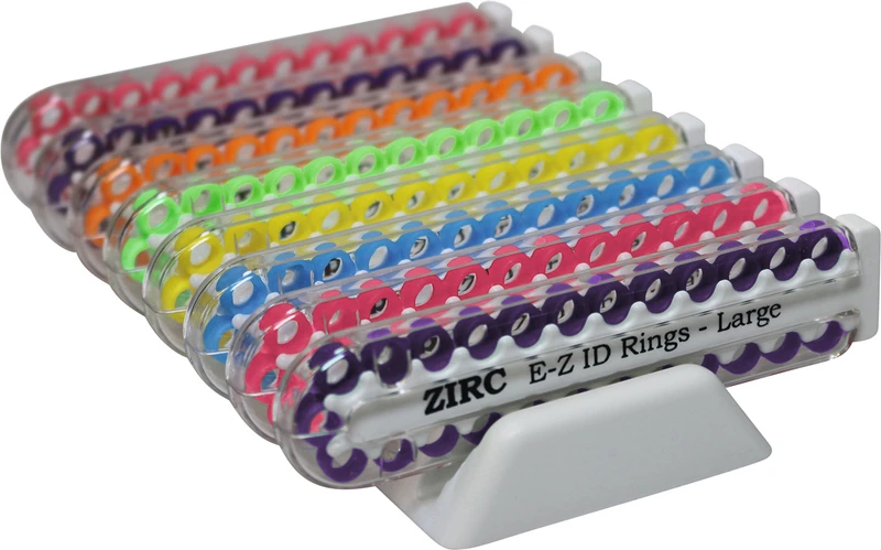 EZ-ID Markierungsringe  Sortiment  8 x 25 Stück, Neonfarben J - S, Ø 6 mm