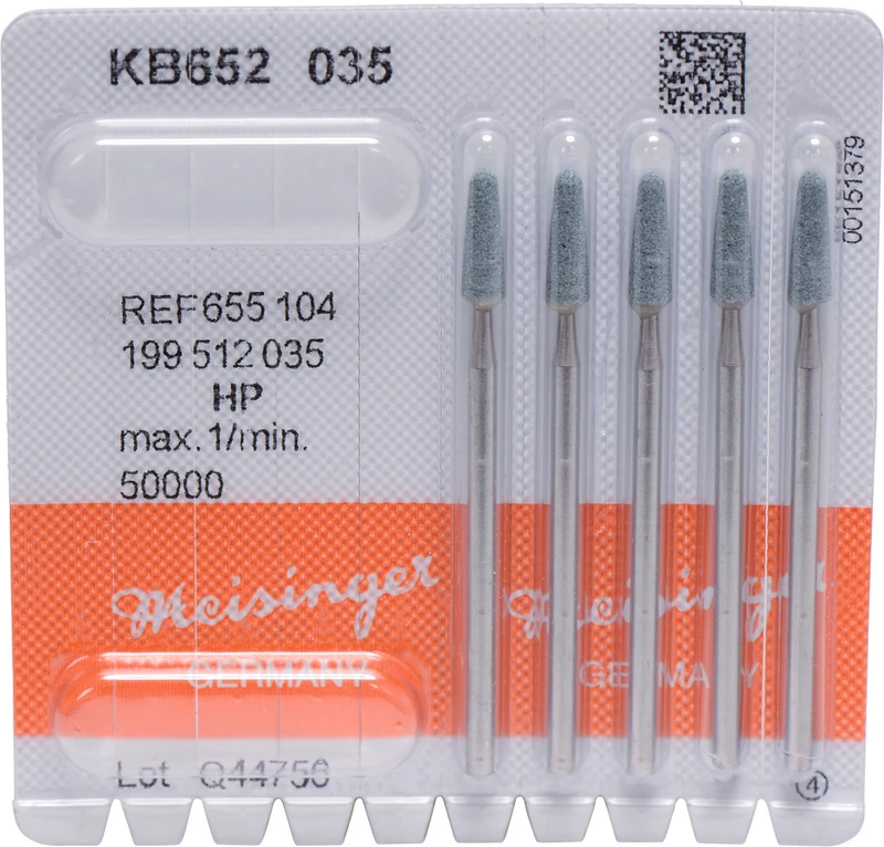 Keramische Schleifer KB652  Packung  5 Stück rund, grün fein, HP, Figur 199, 10,5 mm, ISO 035