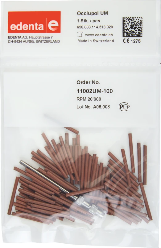 Occlupol  Packung  100 Stück unmontiert, rot mittel, Figur 114, 20 mm, ISO 020