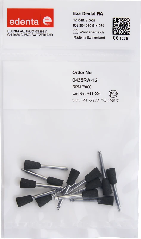 Exa Dental  Packung  12 Stück schwarz, RA, Figur 030, 10 mm, ISO 060