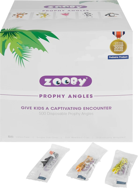 Zooby® Kinder Einweg-Winkelstücke  Packung  500 Stück sortiert