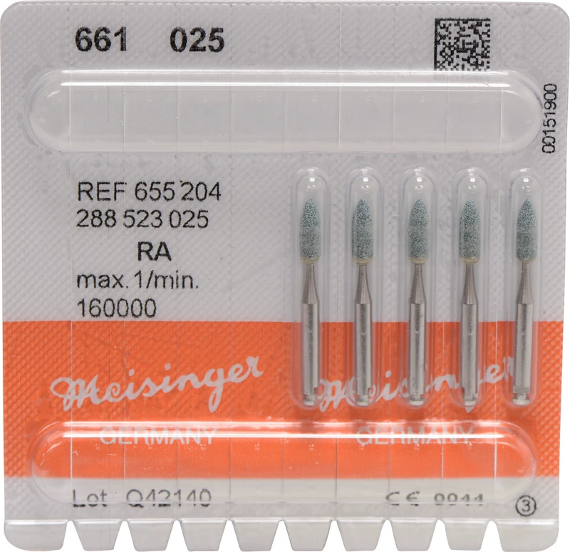 Keramische Schleifer 661  Packung  5 Stück grün mittel, RA, Figur 288, 7 mm, ISO 025