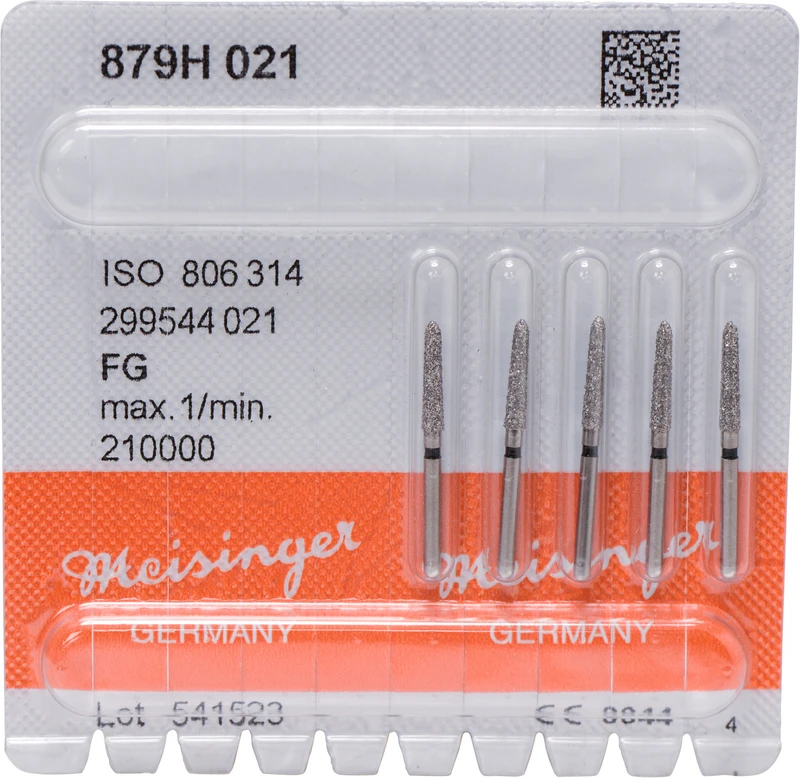 Diamanten 879  Packung  5 Stück schwarz super grob, FG, Figur 299 Torpedo konisch, 10 mm, ISO 021