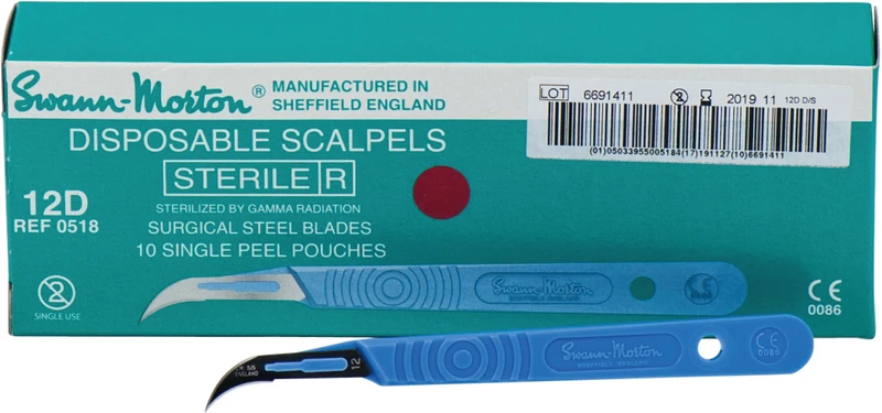 Swann-Morton® Skalpellklingen   Packung  10 Stück Nr. 12D