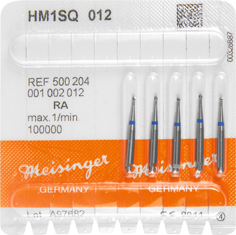 HM-Bohrer 1SQ  Packung  5 Stück schnittfr. Verz. Querhieb, RA, blau, Figur 001, ISO 012