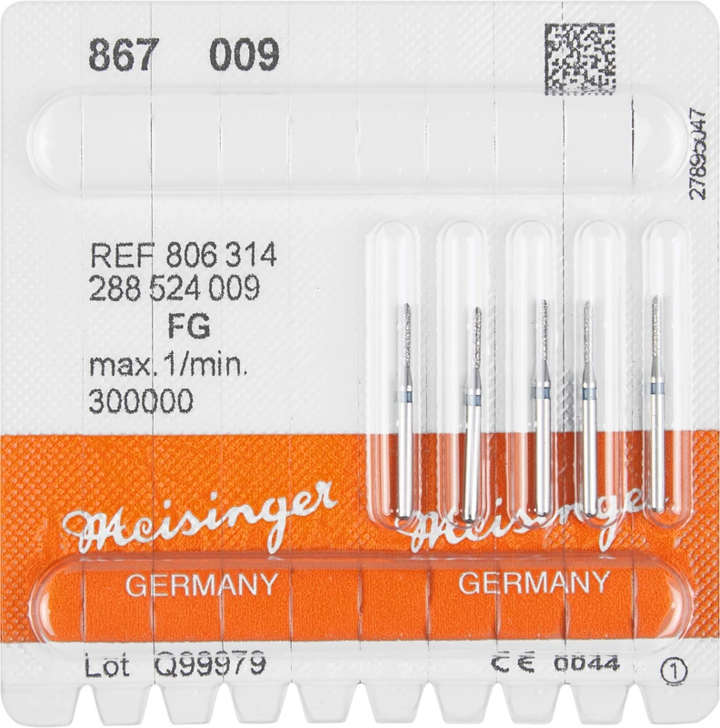 Diamanten 867  Packung  5 Stück blau mittel, FG, Figur 288 Torpedo, 6 mm, ISO 009