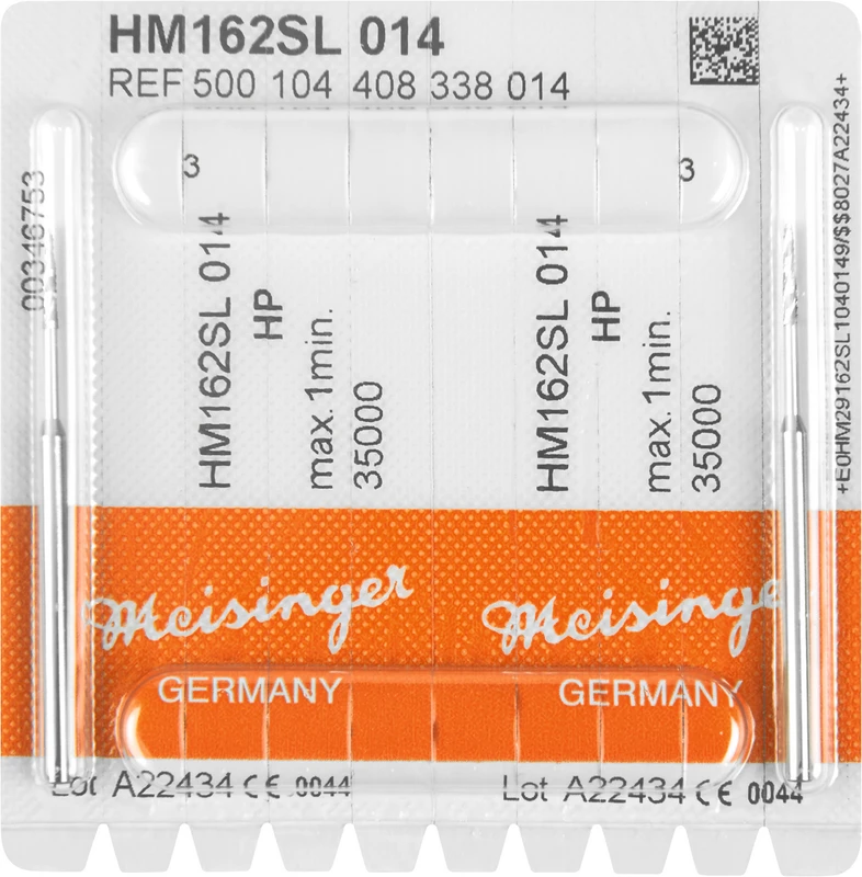 Chirurgie Fräser HM 162  Packung  2 Stück schlanker Hals (SL) HP, Figur 408, 8 mm, ISO 014