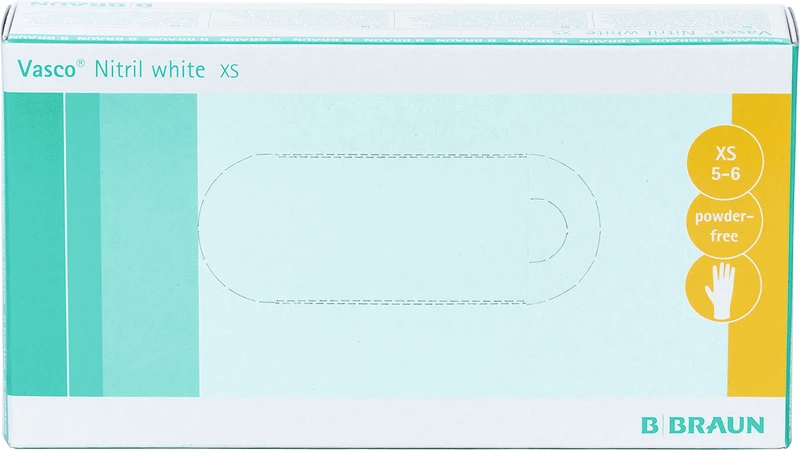 Vasco® Nitril white  Packung  100 Stück puderfrei, weiß, XS