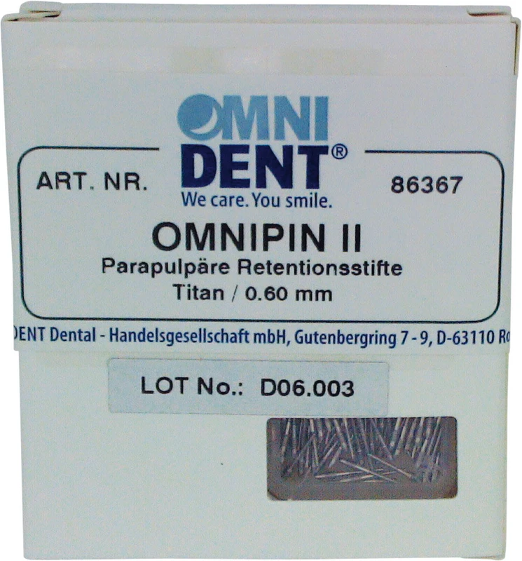 OMNIPIN II  Nachfüllpackung  100 Stück Titan, .021  \0,6 mm
