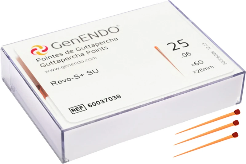 GenENDO Revo+ Guttapercha   Packung  60 Stück Taper .06, ISO 025