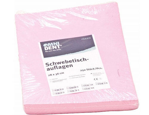 Schwebetischauflagen  Packung  250 Stück 28 x 36 cm, rosa