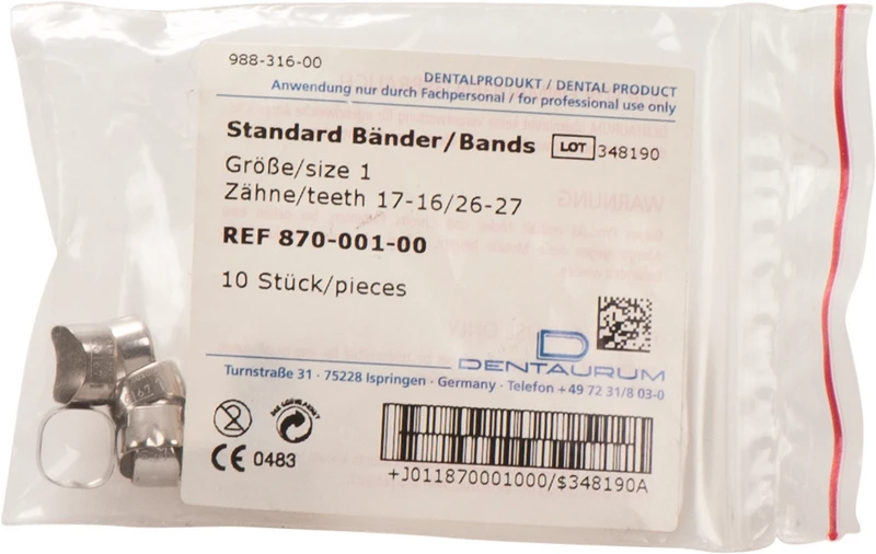 Bänder  Packung  10 Stück OK, Größe 1