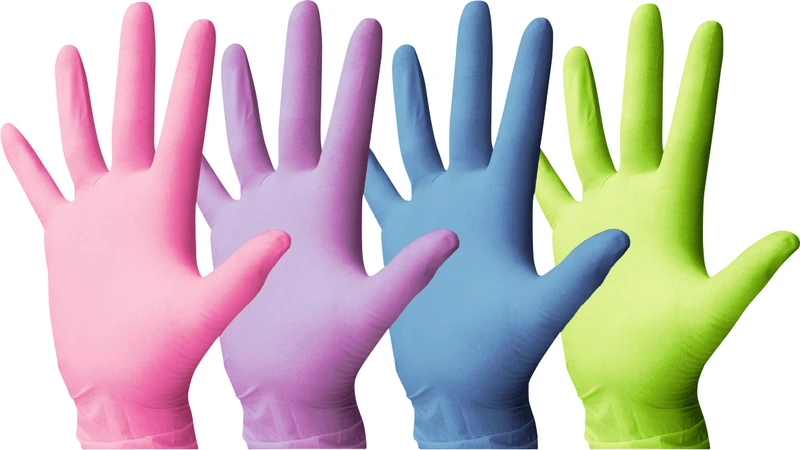 Monoart® Einmalhandschuhe Latex  Packung  100 Stück puderfrei, lila, XS