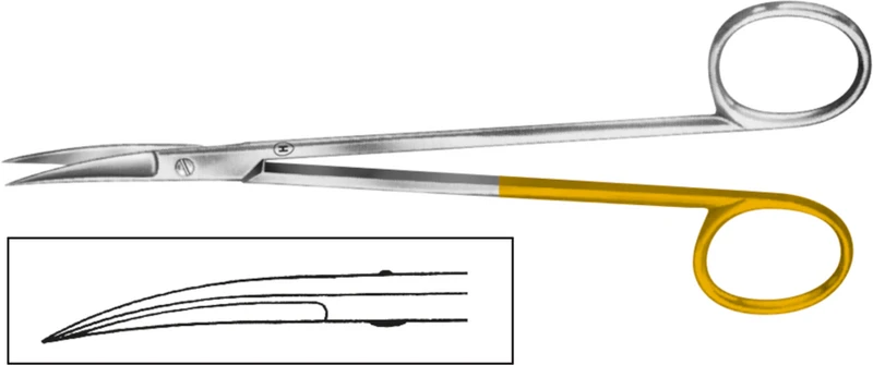 Naht- und Zahnfleischschere nach Kelly  Stück  HSB 403-16, gebogen