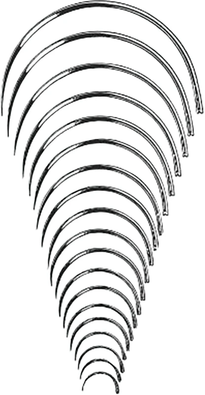Wundnadeln  Packung  12 Stück Kohlenstoff, 312G, 1\2 Kreis, rund, Größe 12