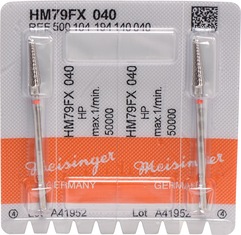 HM-Fräser FX  Packung  2 Stück kreuzverzahnt, rot fein, HP, Figur 194, 14,2 mm, ISO 040