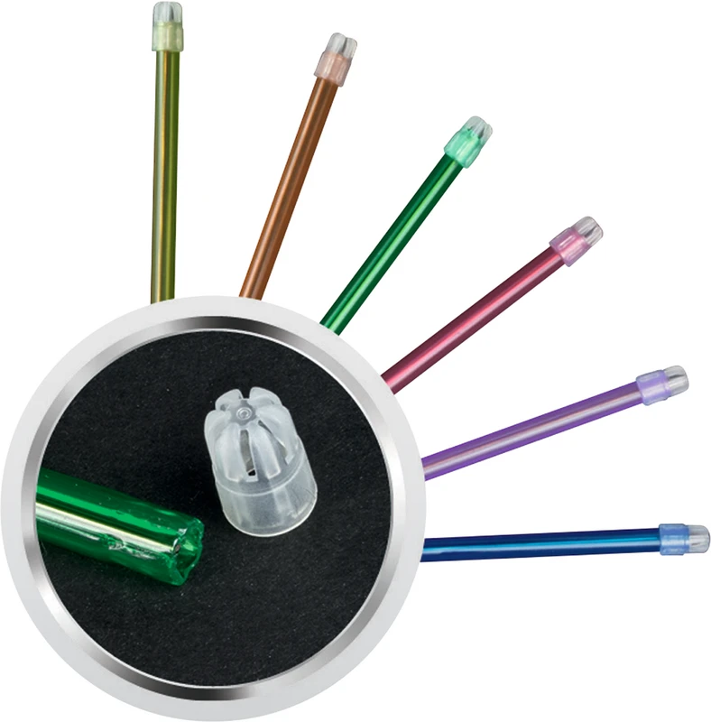 Monoart® Speichelsauger  Packung  6 x 200 Stück (blau, grasgrün, gelb, orange, rosarot, lila), 12,5 cm, Kappe transparent