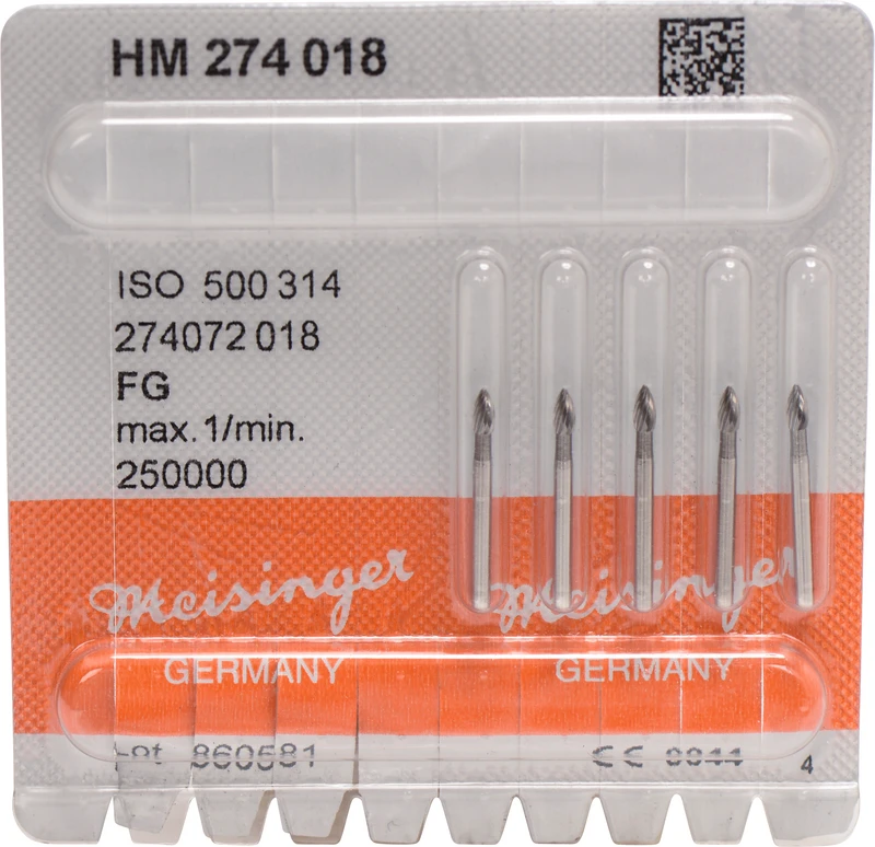 HM-Finierer 274  Packung  5 Stück fein, FG, Figur 274 Knospe, 3,7 mm, ISO 018