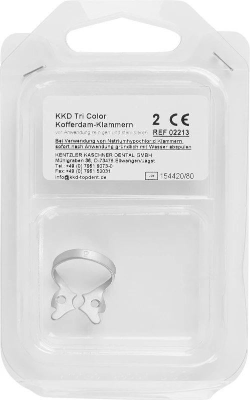 KKD® Kofferdam Klammern triColor Antireflect  Stück  platin matt, Nr. 2, UK Prämolaren