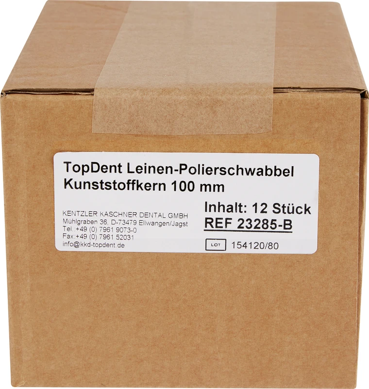 TOPDENT Leinenpolierschwabbel  Packung  12 Stück Kern: Ø 40 mm, Außen: Ø 100 mm