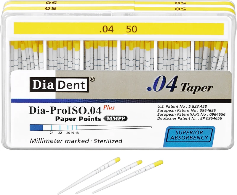 DiaDent® Dia-Pro Paper Points  Packung  100 Stück Taper.04, ISO 050