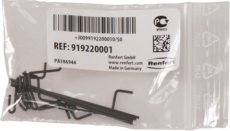 Trägerstifte für Mesh-Trays  Packung  10 Stück (6 x geformt, 4 x ungeformt), für Mesh-Tray