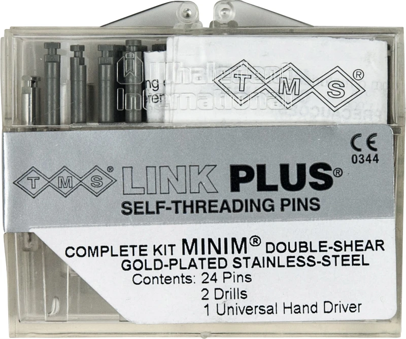 TMS® LINK  Packung  24 Doppelstifte, 2 Bohrer K-92, 1 Handschraubschlüssel, Minim 2 in 1 silber EL731-24