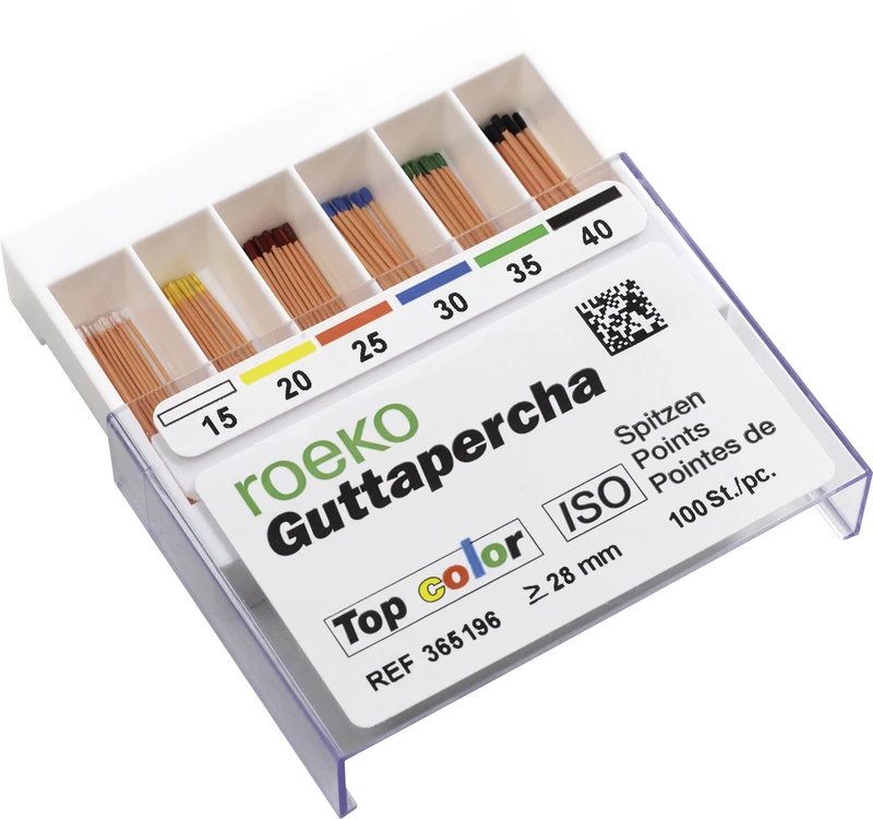 roeko Guttapercha Spitzen Top color  Packung  100 Stück ISO 015