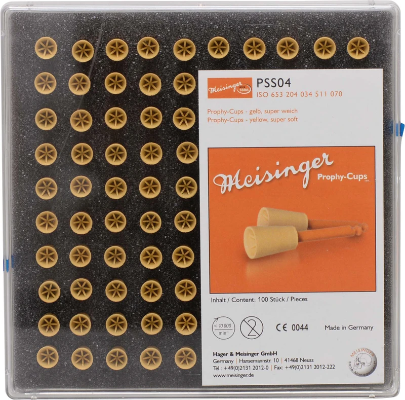 Prophylaxe-Prophy-Cups  Packung  100 Stück gelb ISO 070, RA