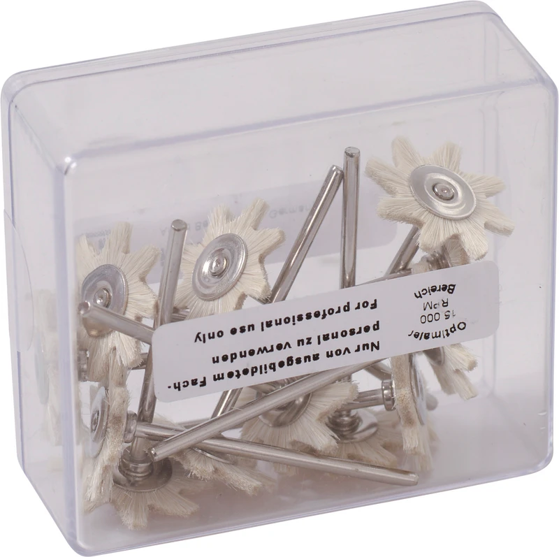 Montierte Bürste   Packung  12 Stück weiß, gezahnt, Ø 22 mm
