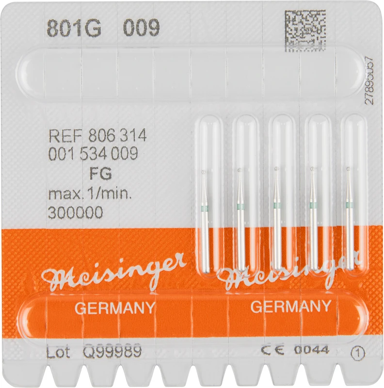 Diamanten 801  Packung  5 Stück grün grob, FG, Figur 001 Rund, ISO 009