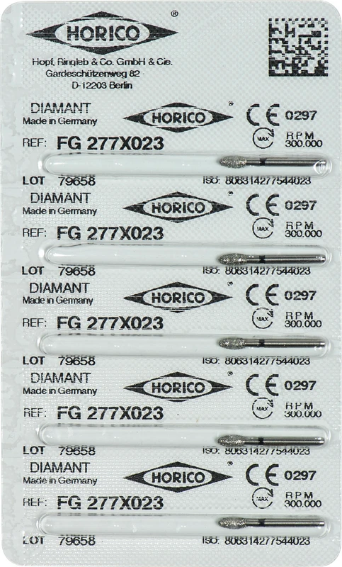 Diamantschleifer 277  Packung  5 Stück schwarz x-grob, FG, Figur 277, 4,5 mm, ISO 023
