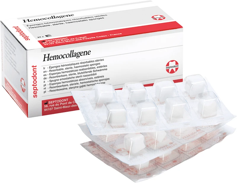 Hémocollagène   Packung  24 Stück 13 x 13 x 8 mm