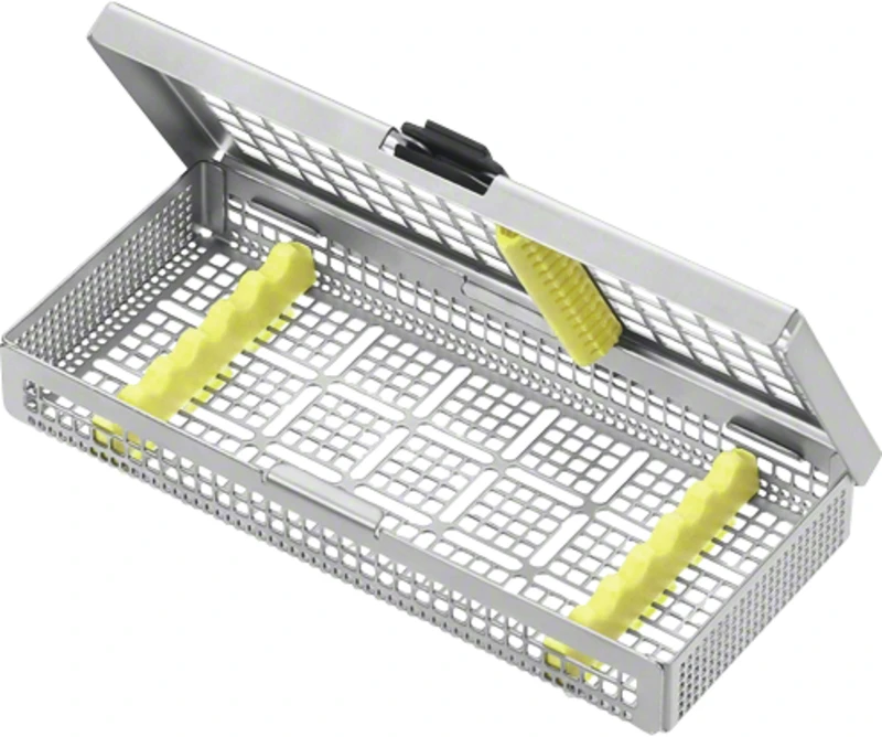 Siebtray  Stück  JG387R mit Instrumentenstege (JG400, JG401), 188 x 84 x 30 mm, für 6 Instrumente