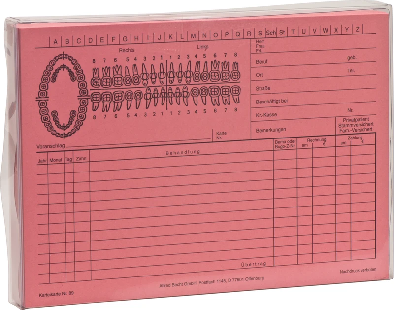 Karteikarten   Packung  100 Stück rot