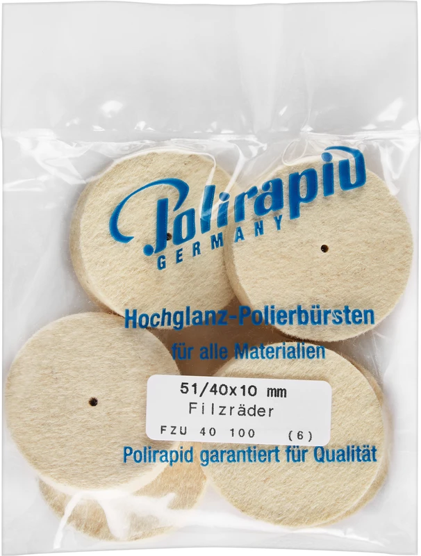 Filzräder  Packung  12 Stück unmontiert, Filz, Figur Rad, Ø 40 mm, S: 10 mm