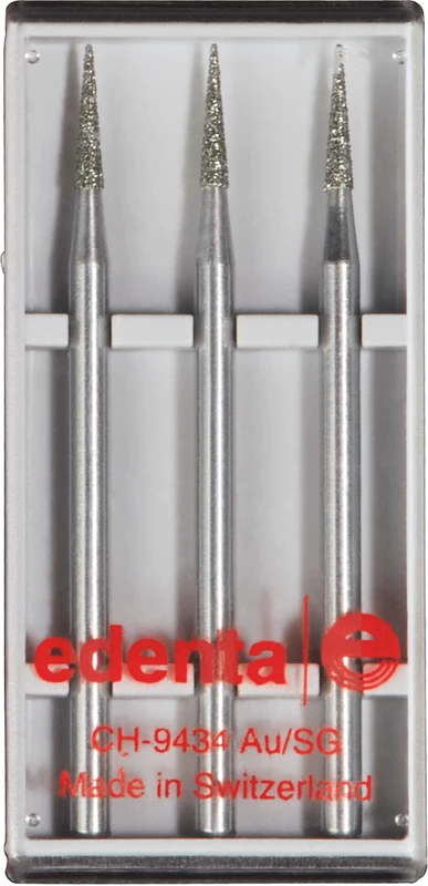 Diamanten 858  Packung  3 Stück Standard, HP, Figur 165 Konus Spitze, 8 mm, ISO 016