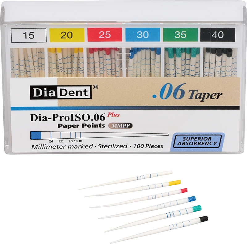 DiaDent® Dia-Pro Paper Points  Packung  100 Stück Taper.06, ISO 015-040