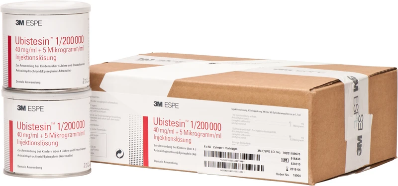 Ubistesin   Karton  6 Dosen x 50 Stück Kappe rot, 1:200.000