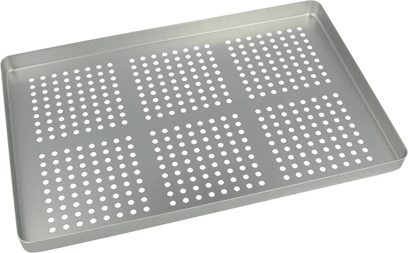 Norm-Tray Aluminium  Stück  Boden gelocht silber, 18 x 28 cm